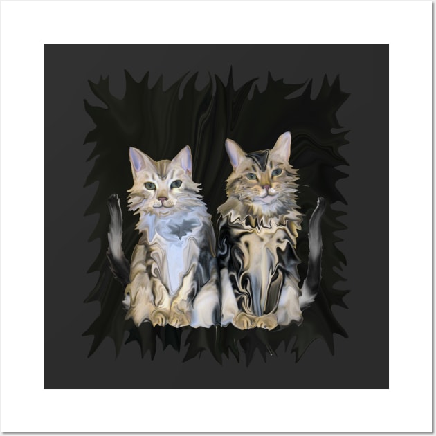 Marble Meows Bengal Cats Wall Art by distortionart